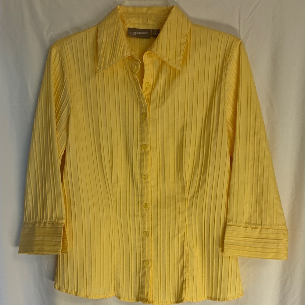 croft & barrow  Yellow Striped Button-Down Shirt